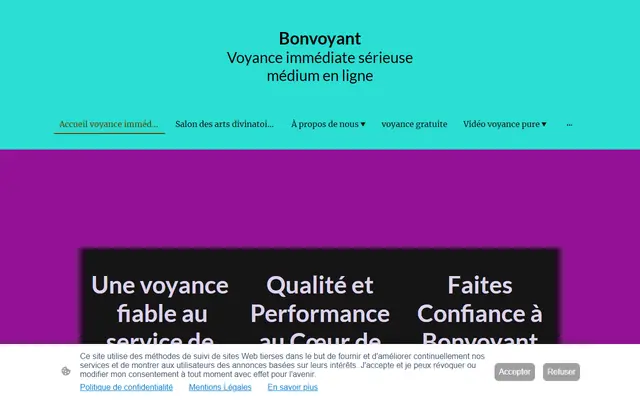 Page d’accueil de Bonvoyant