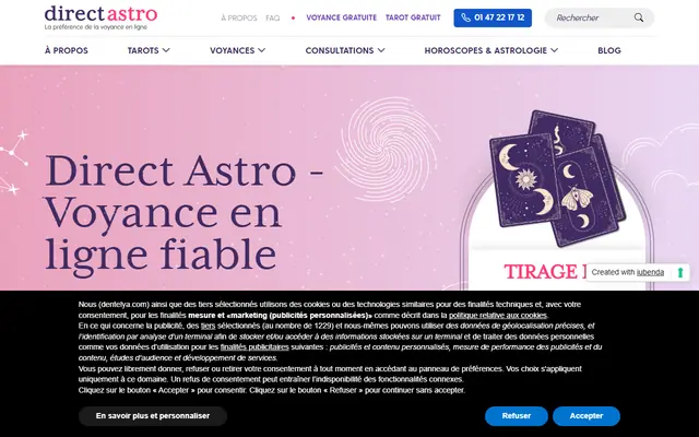 Page d’accueil de Direct Astro 24h/24